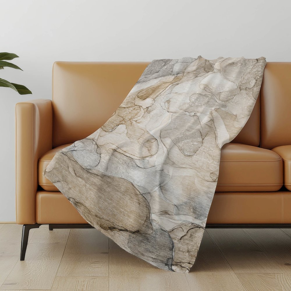 Premium Machine Washable ASB512 Beige 50" x 70" Sherpa Throw Blanket. Picture 5