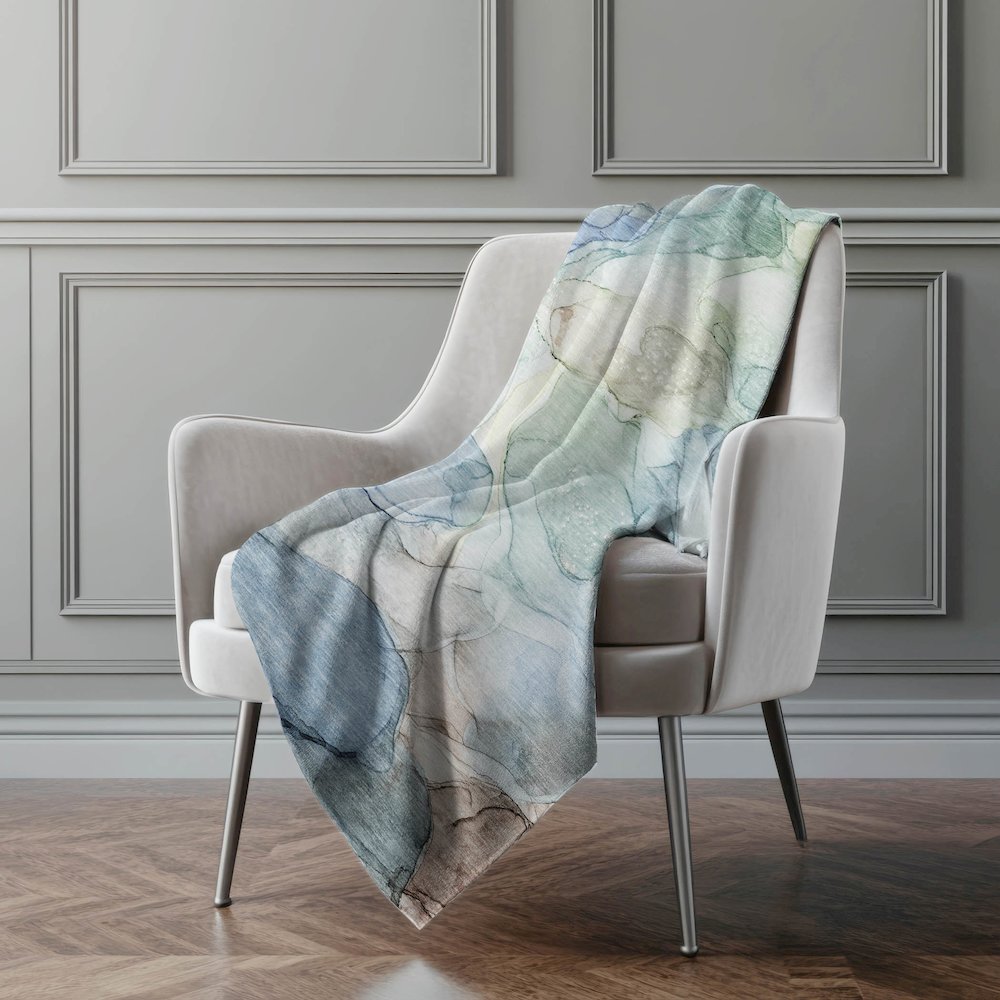 Premium Machine Washable ASB512 Blue 50" x 70" Sherpa Throw Blanket. Picture 4