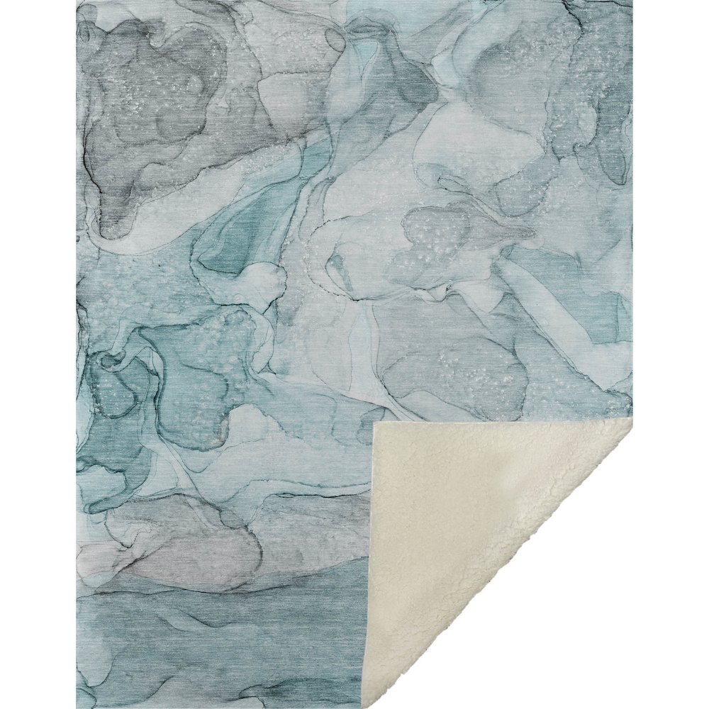 Premium Machine Washable ASB512 Teal 50" x 70" Sherpa Throw Blanket. Picture 1