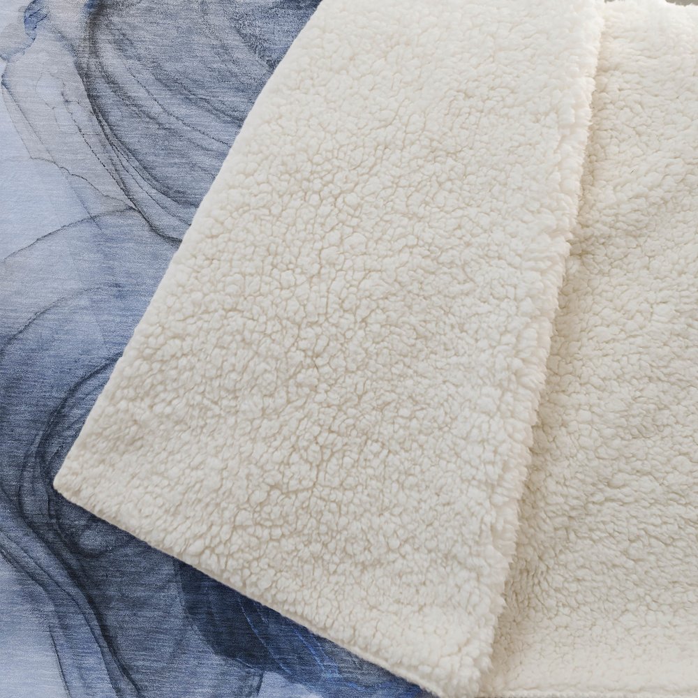Premium Machine Washable ASB513 Navy 50" x 70" Sherpa Throw Blanket. Picture 2