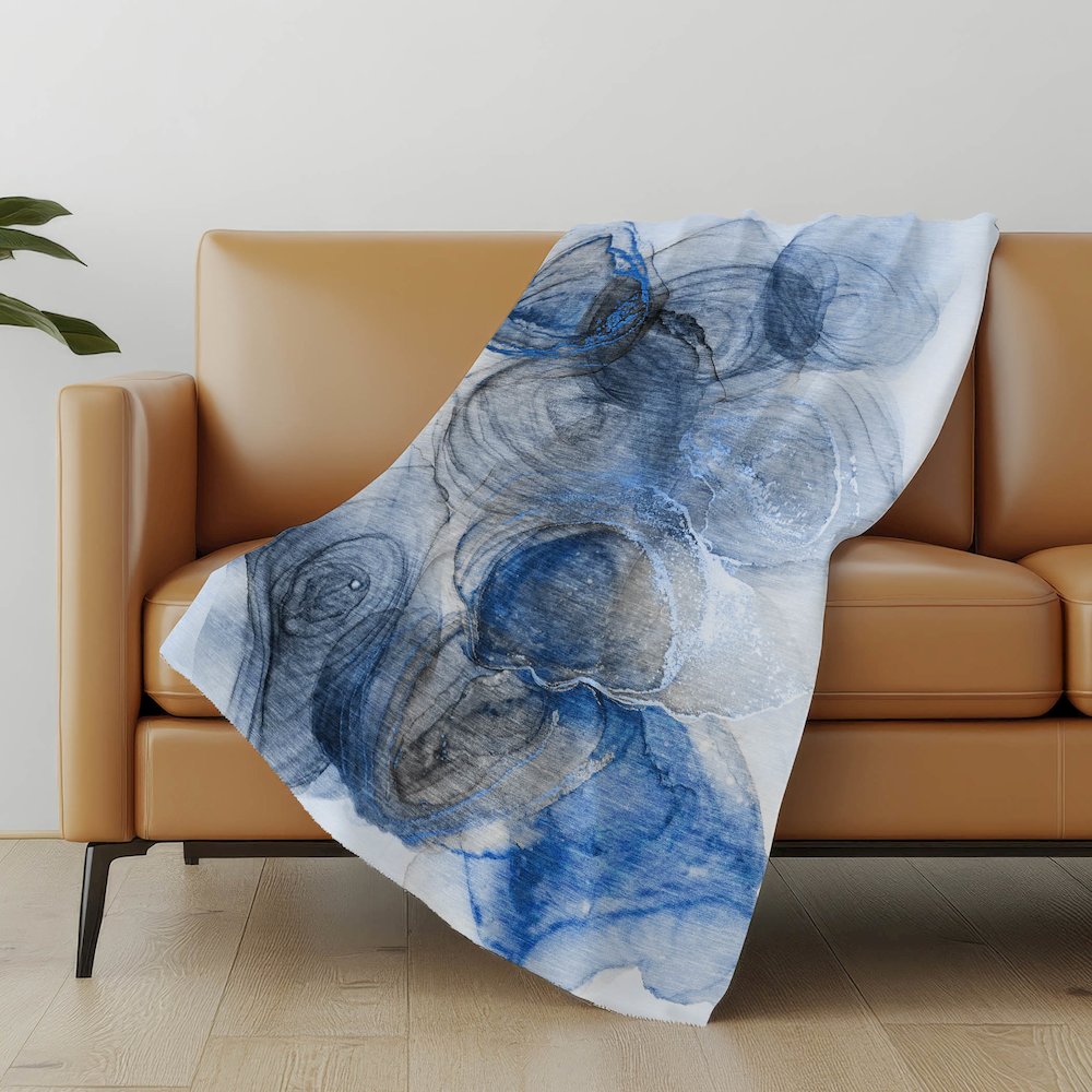 Premium Machine Washable ASB513 Navy 50" x 70" Sherpa Throw Blanket. Picture 5