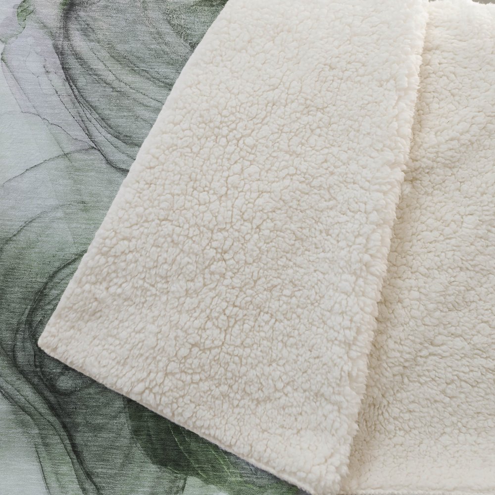 Premium Machine Washable ASB513 Olive 50" x 70" Sherpa Throw Blanket. Picture 2