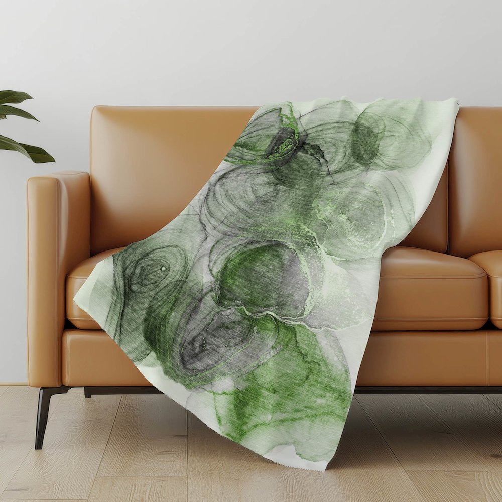 Premium Machine Washable ASB513 Olive 50" x 70" Sherpa Throw Blanket. Picture 5