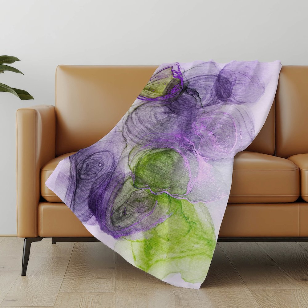 Premium Machine Washable ASB513 Purple 50" x 70" Sherpa Throw Blanket. Picture 5