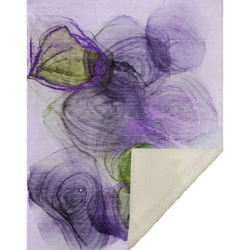 Premium Machine Washable ASB513 Purple 50" x 70" Sherpa Throw Blanket. Picture 1