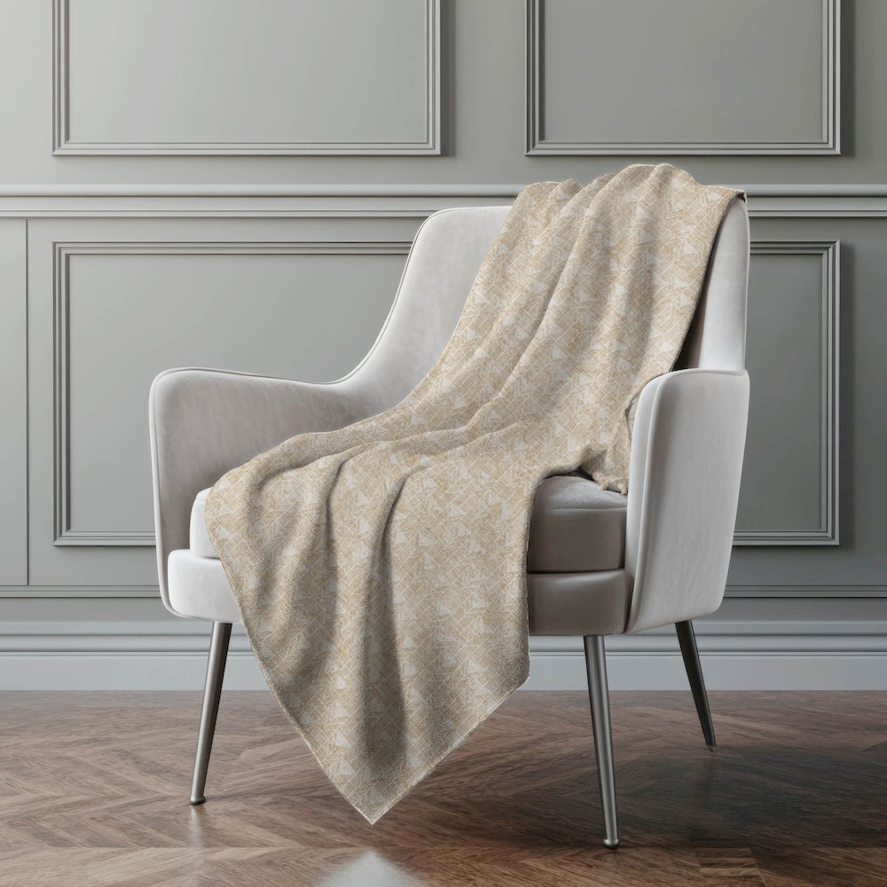 Premium Machine Washable ASB514 Beige 50" x 70" Sherpa Throw Blanket. Picture 4