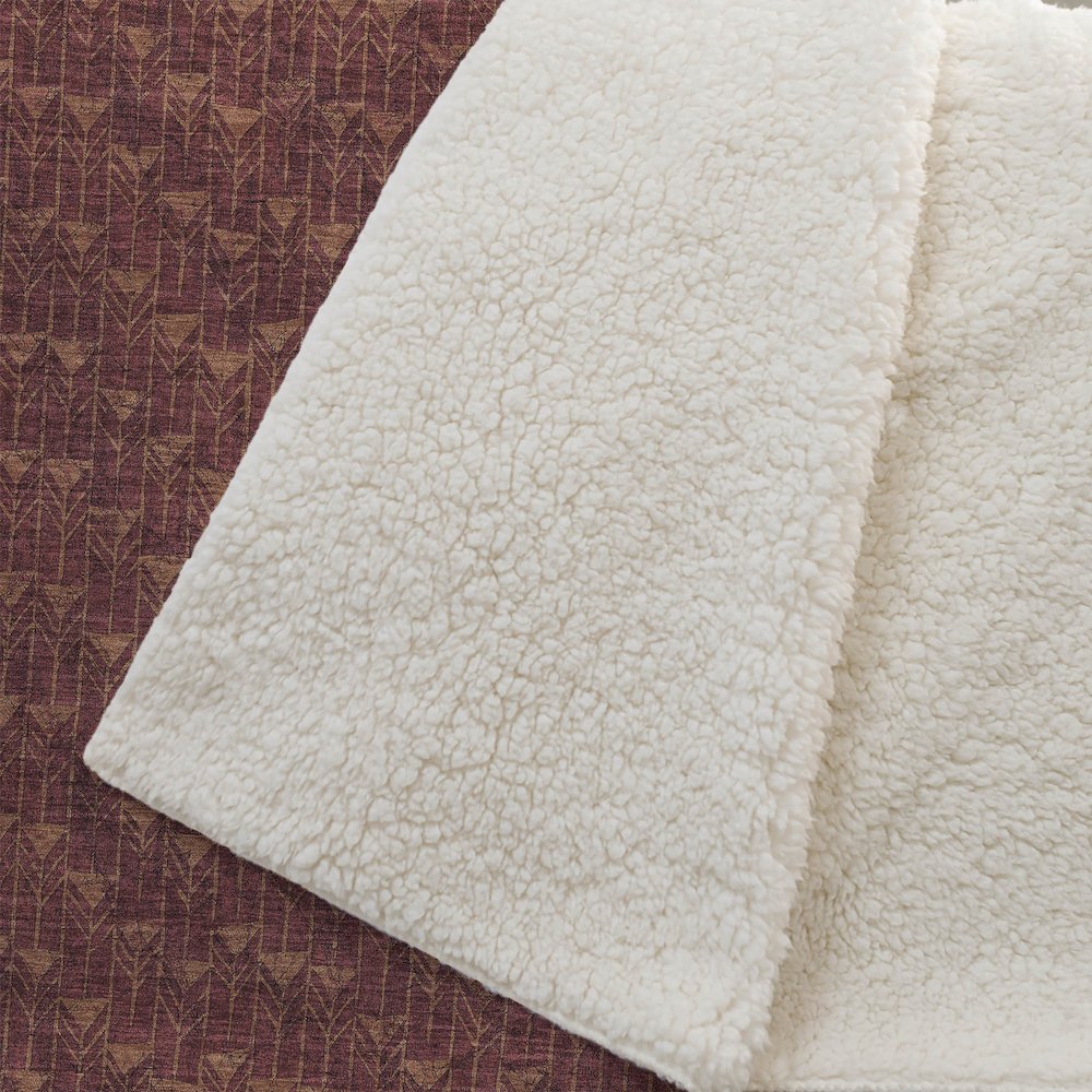 Premium Machine Washable ASB514 Burgundy 50" x 70" Sherpa Throw Blanket. Picture 2
