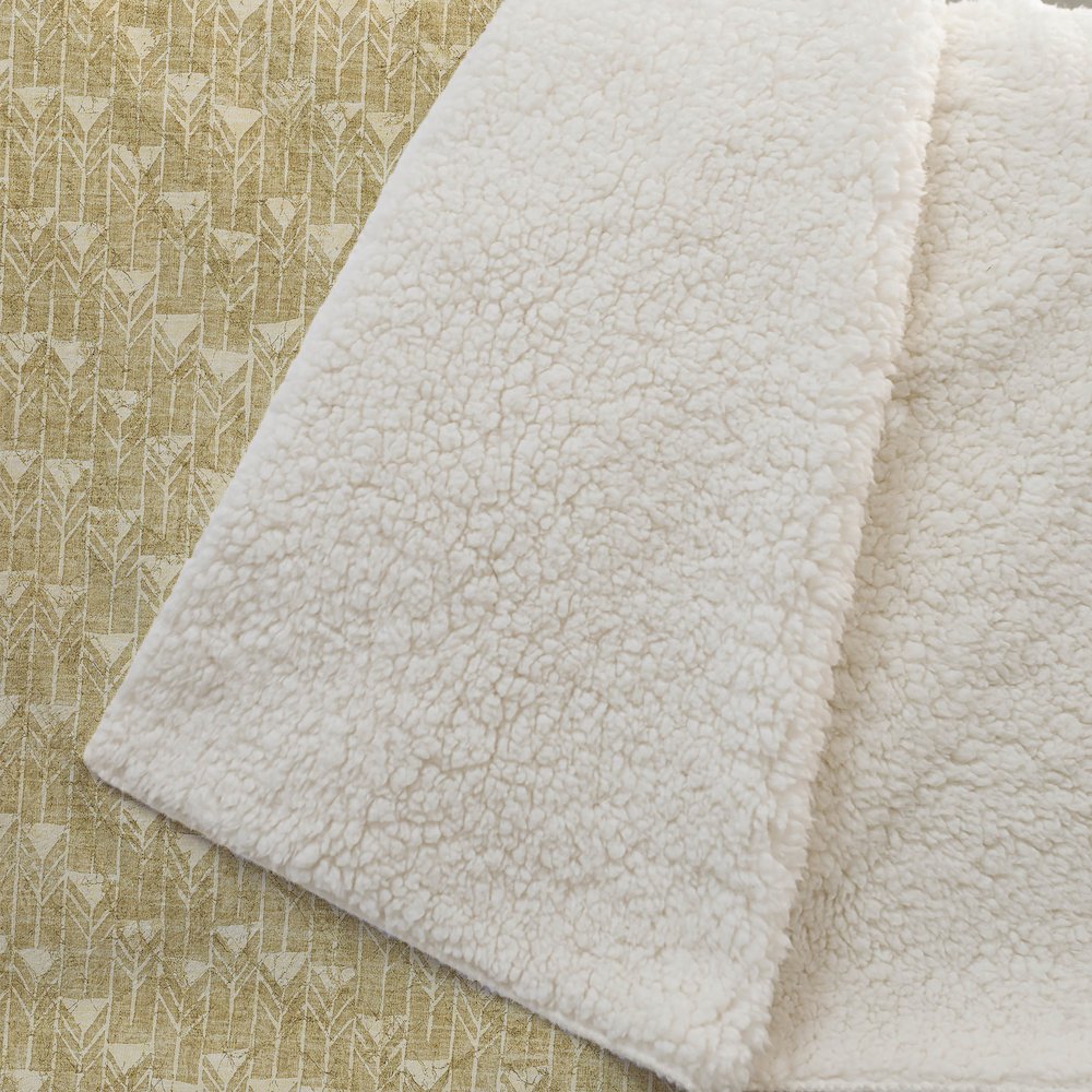 Premium Machine Washable ASB514 Gold 50" x 70" Sherpa Throw Blanket. Picture 2