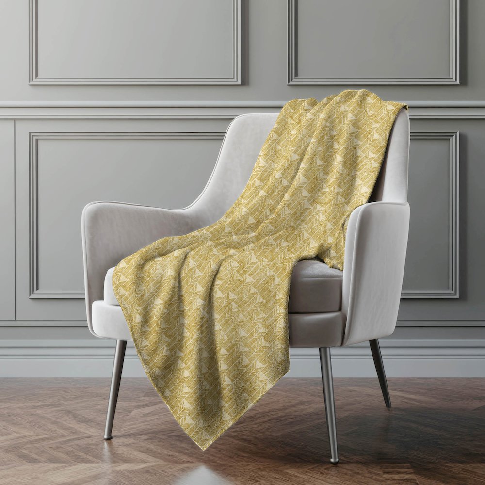 Premium Machine Washable ASB514 Gold 50" x 70" Sherpa Throw Blanket. Picture 4