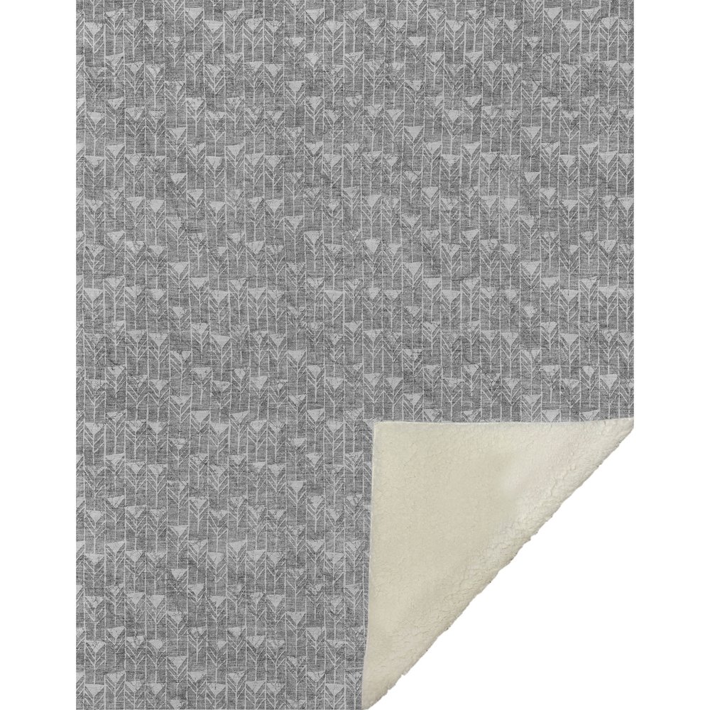 Premium Machine Washable ASB514 Gray 50" x 70" Sherpa Throw Blanket. Picture 1