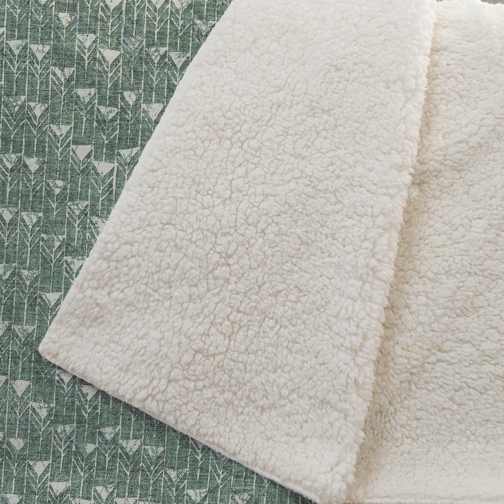 Premium Machine Washable ASB514 Green 50" x 70" Sherpa Throw Blanket. Picture 2