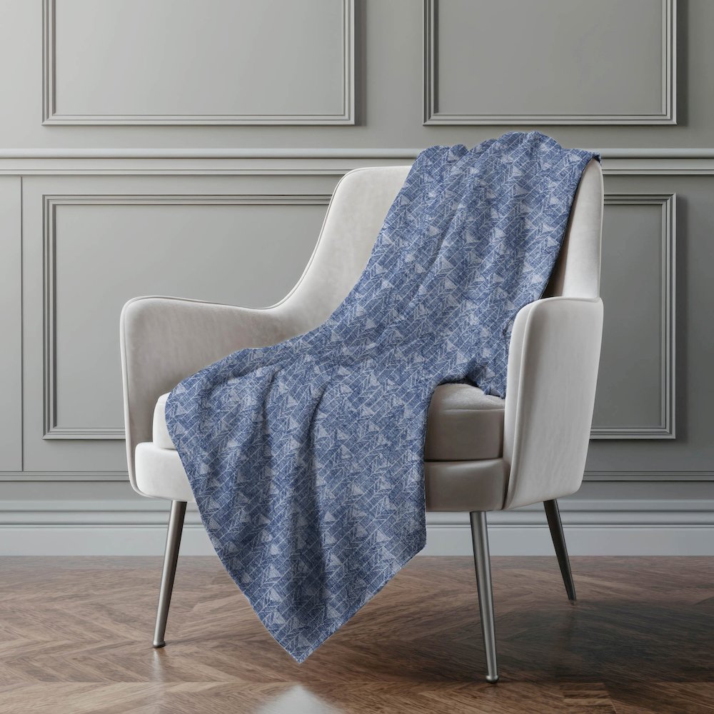 Premium Machine Washable ASB514 Navy 50" x 70" Sherpa Throw Blanket. Picture 4