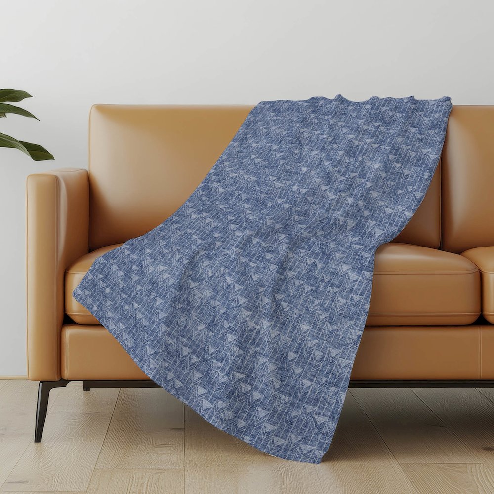 Premium Machine Washable ASB514 Navy 50" x 70" Sherpa Throw Blanket. Picture 5