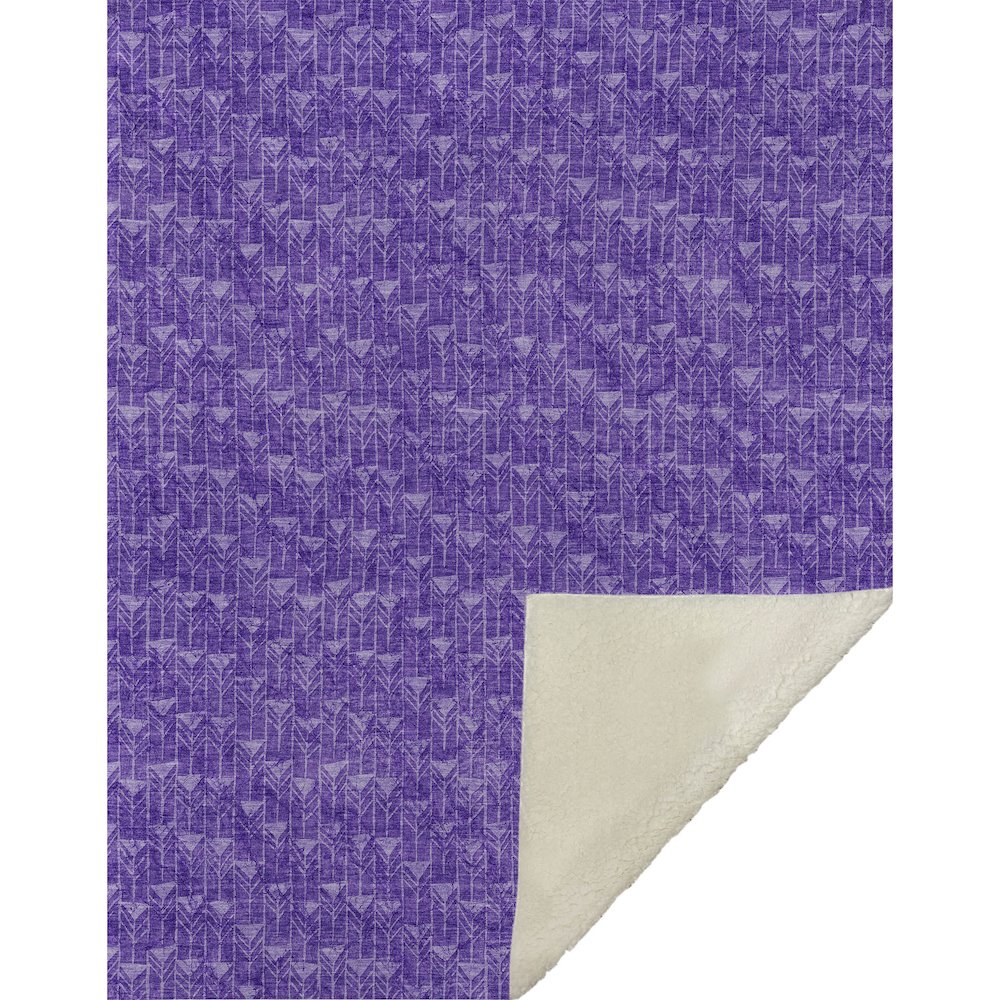 Premium Machine Washable ASB514 Purple 50" x 70" Sherpa Throw Blanket. Picture 1