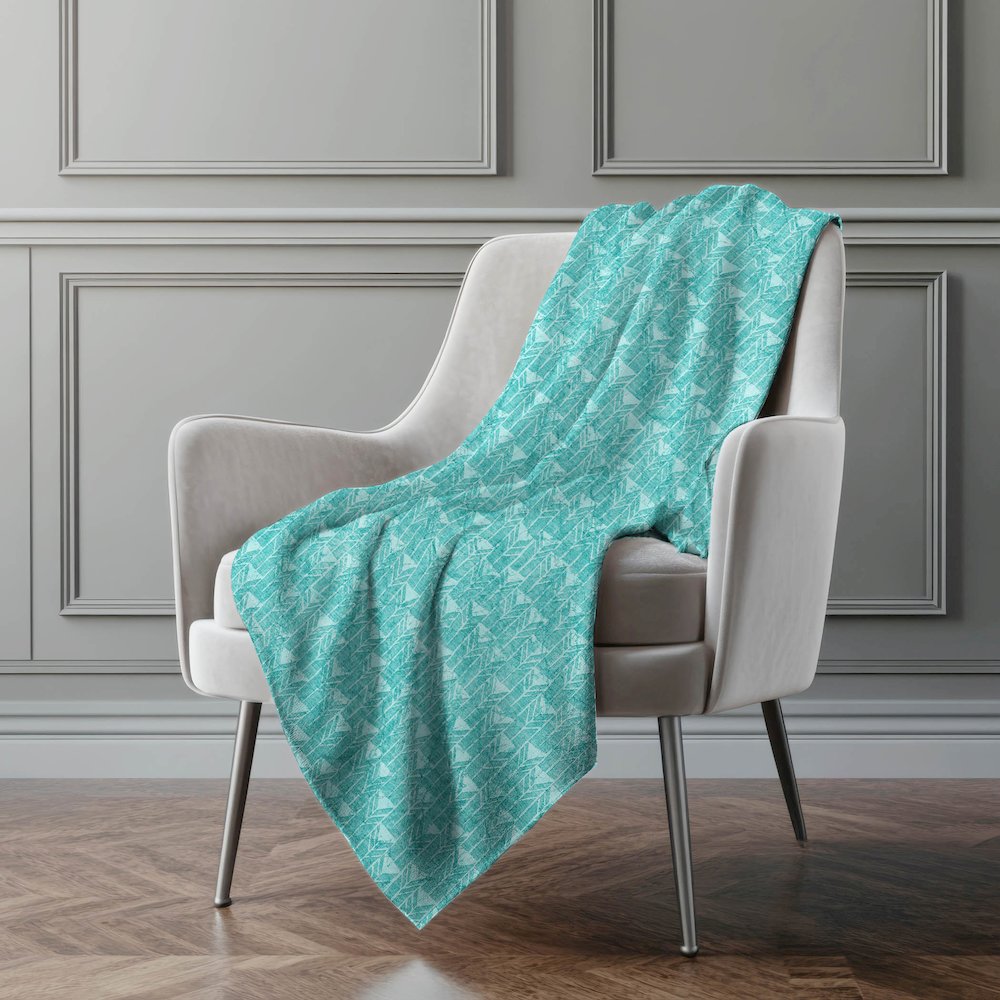 Premium Machine Washable ASB514 Teal 50" x 70" Sherpa Throw Blanket. Picture 4