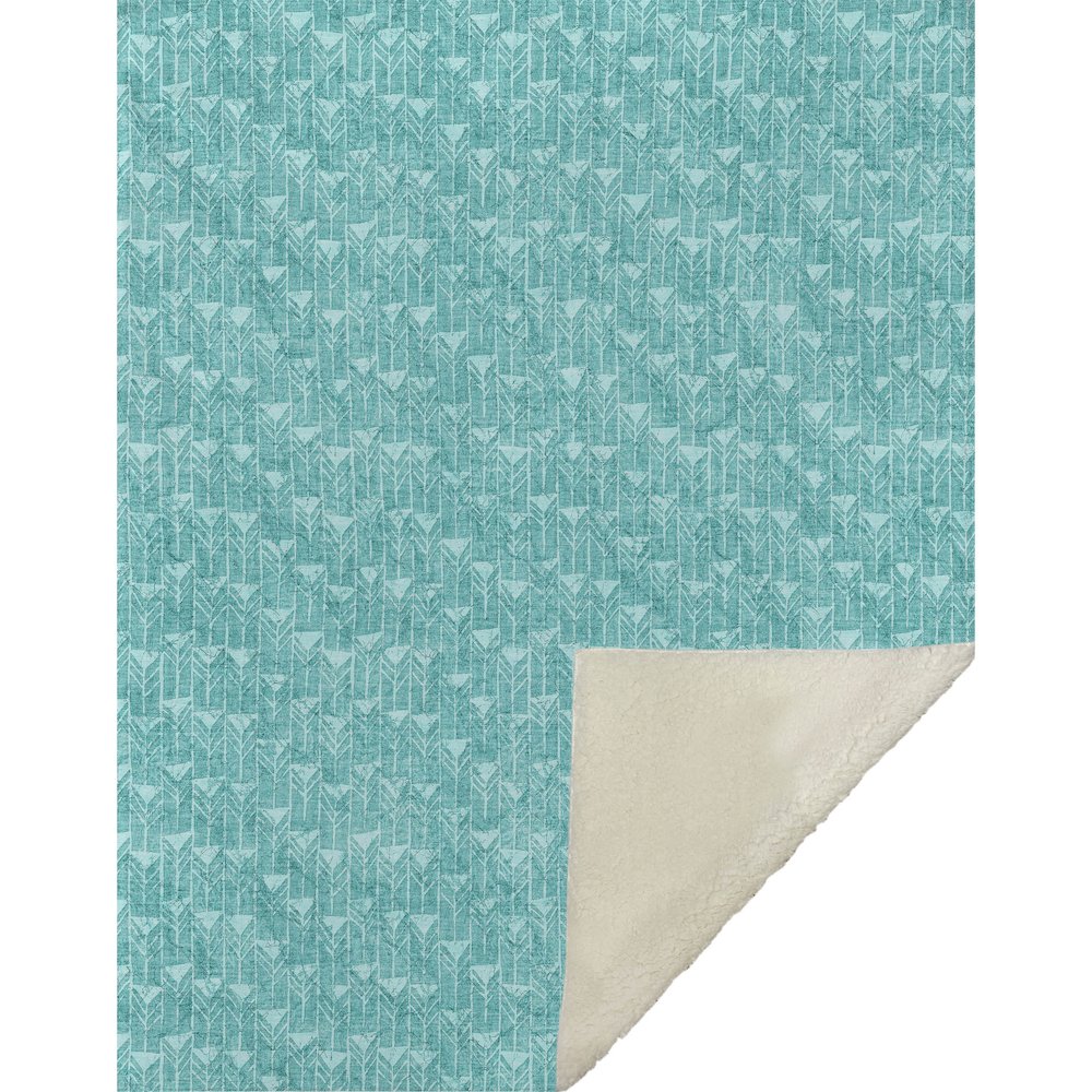 Premium Machine Washable ASB514 Teal 50" x 70" Sherpa Throw Blanket. Picture 1