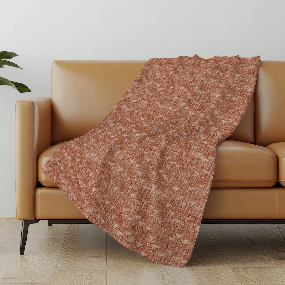 Premium Machine Washable ASB514 Terracotta 50" x 70" Sherpa Throw Blanket. Picture 5