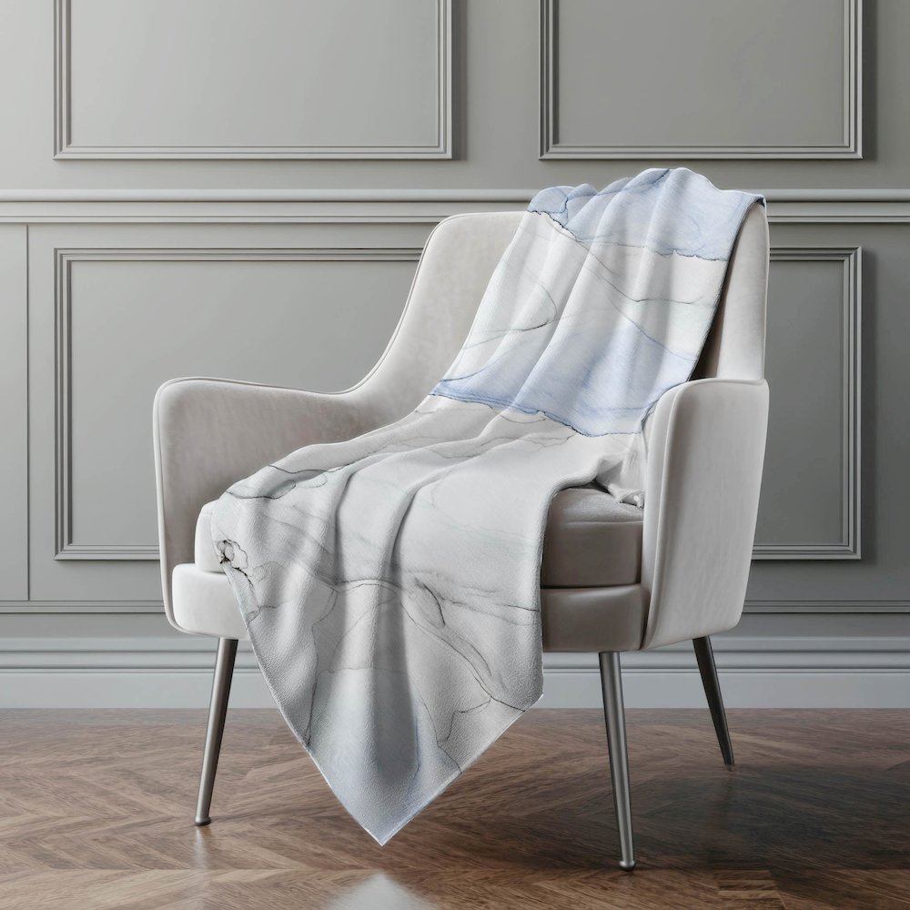 Premium Machine Washable ASB515 Blue 50" x 70" Sherpa Throw Blanket. Picture 4