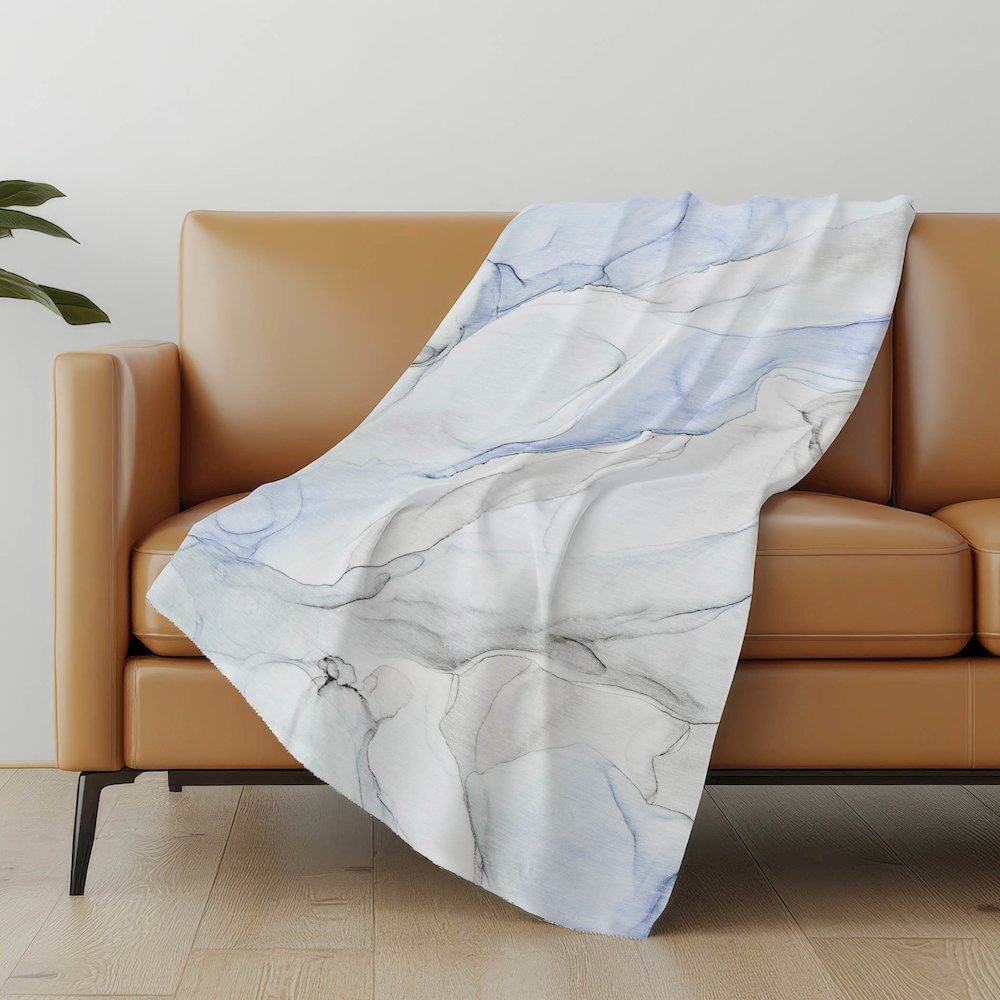Premium Machine Washable ASB515 Blue 50" x 70" Sherpa Throw Blanket. Picture 5