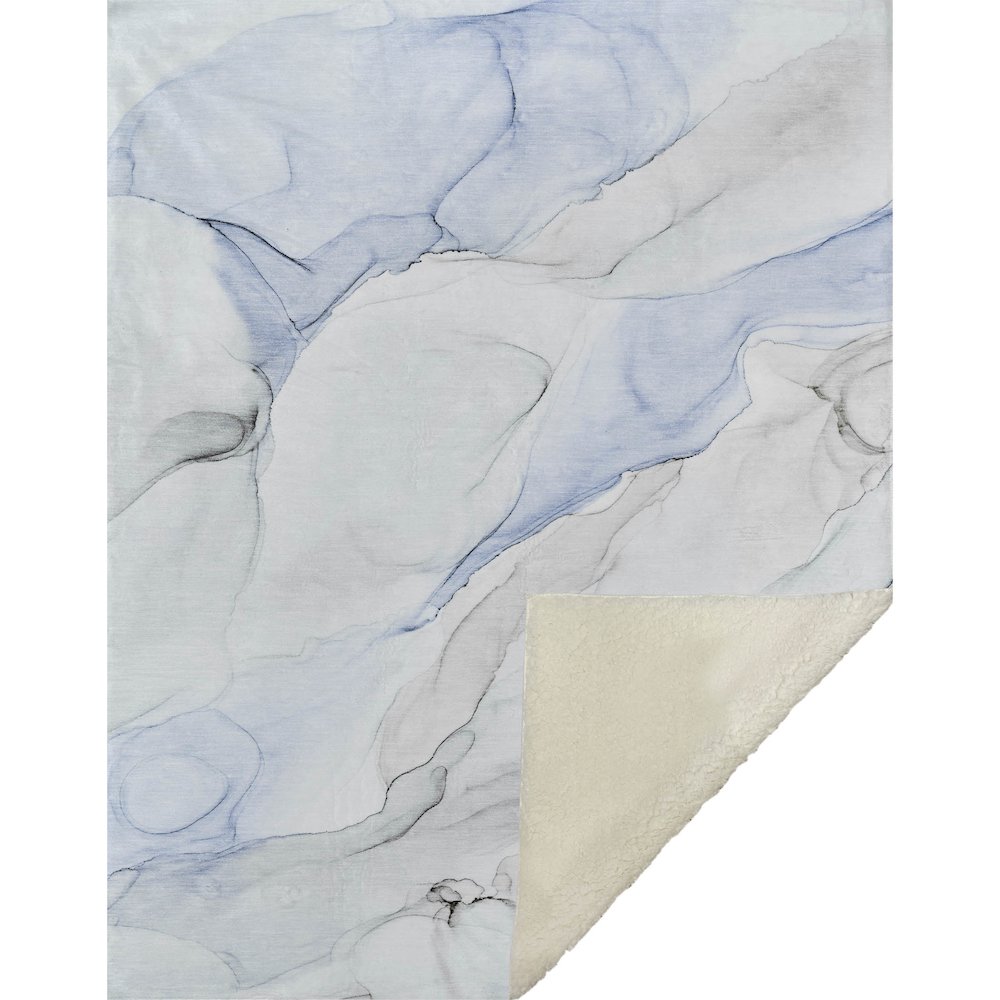 Premium Machine Washable ASB515 Blue 50" x 70" Sherpa Throw Blanket. Picture 1