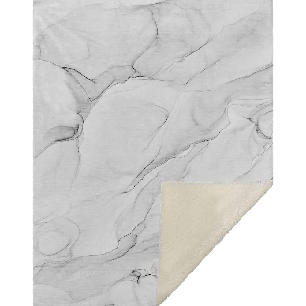 Premium Machine Washable ASB515 Gray 50" x 70" Sherpa Throw Blanket. Picture 1