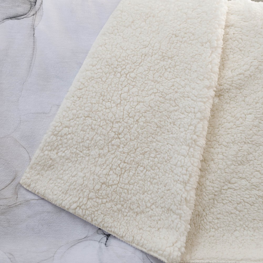Premium Machine Washable ASB515 Ivory 50" x 70" Sherpa Throw Blanket. Picture 2