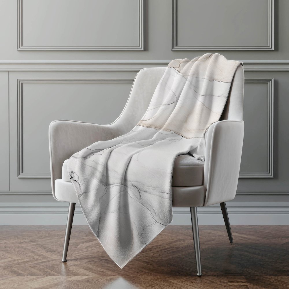 Premium Machine Washable ASB515 Ivory 50" x 70" Sherpa Throw Blanket. Picture 4
