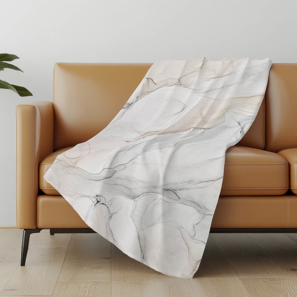 Premium Machine Washable ASB515 Ivory 50" x 70" Sherpa Throw Blanket. Picture 5