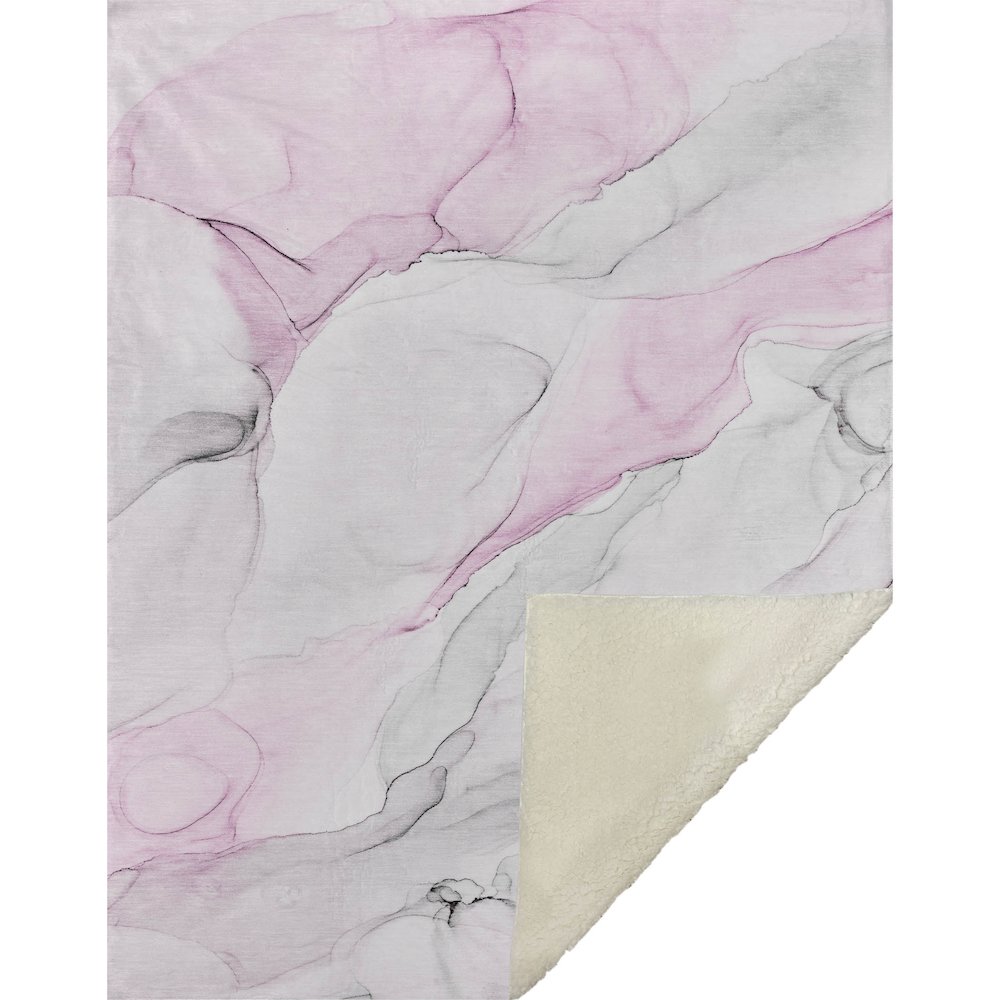 Premium Machine Washable ASB515 Pink 50" x 70" Sherpa Throw Blanket. Picture 1