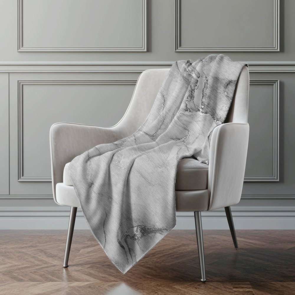 Premium Machine Washable ASB516 Gray 50" x 70" Sherpa Throw Blanket. Picture 4