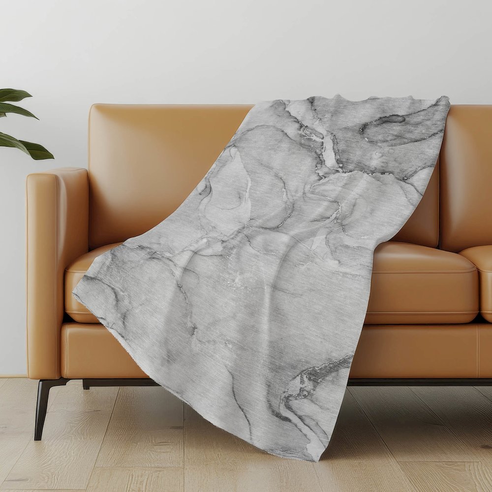 Premium Machine Washable ASB516 Gray 50" x 70" Sherpa Throw Blanket. Picture 5