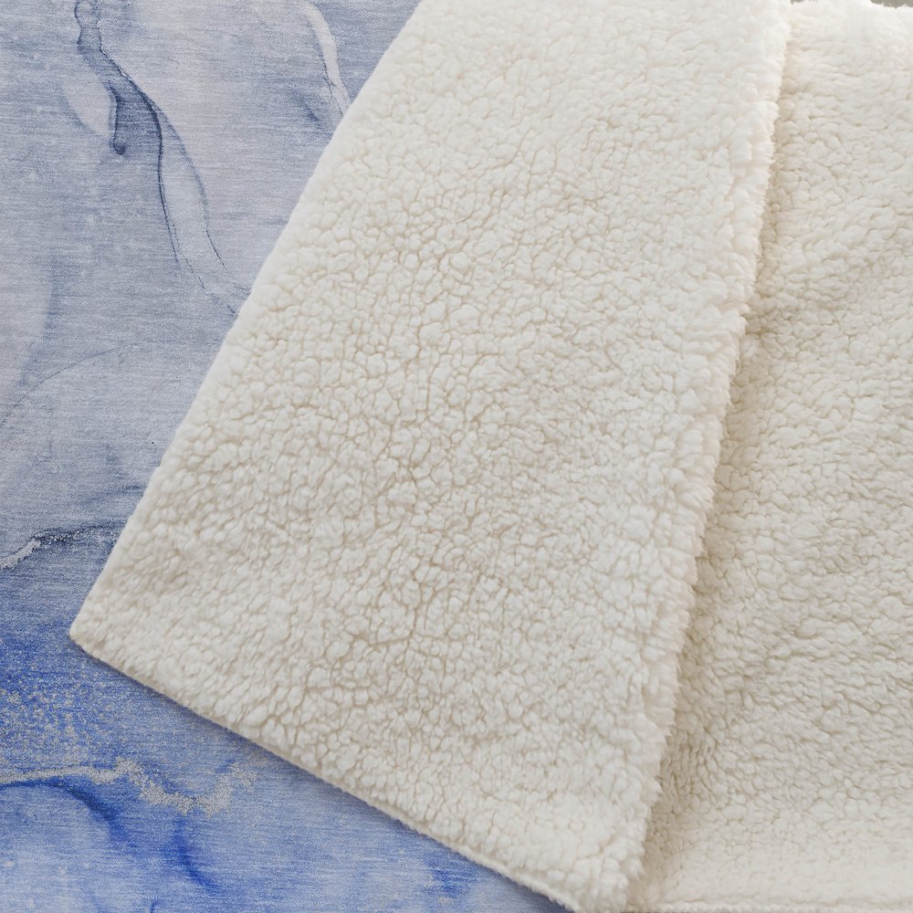 Premium Machine Washable ASB516 Navy 50" x 70" Sherpa Throw Blanket. Picture 2