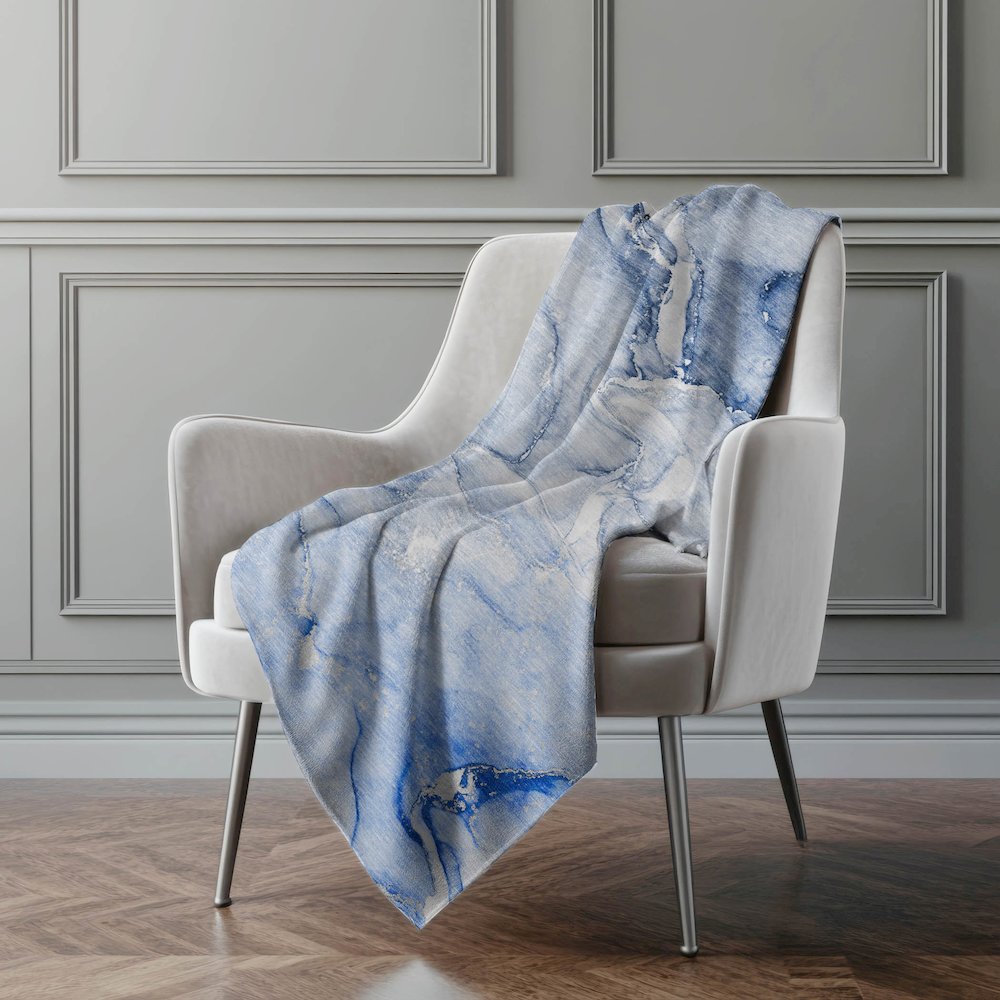 Premium Machine Washable ASB516 Navy 50" x 70" Sherpa Throw Blanket. Picture 4