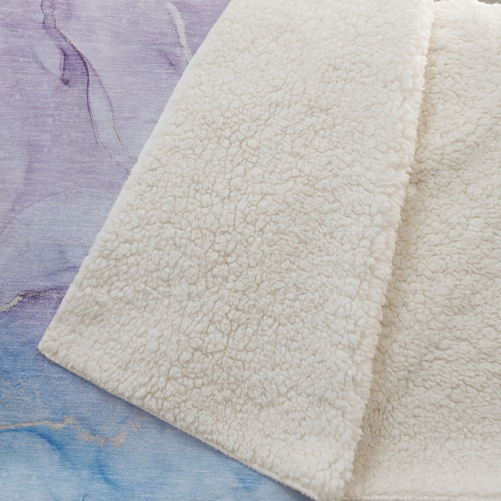 Premium Machine Washable ASB516 Purple 50" x 70" Sherpa Throw Blanket. Picture 2