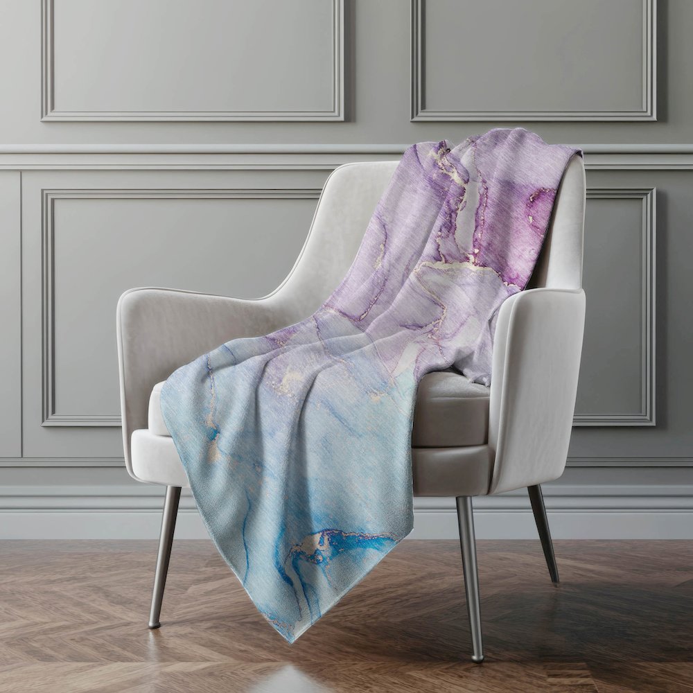 Premium Machine Washable ASB516 Purple 50" x 70" Sherpa Throw Blanket. Picture 4