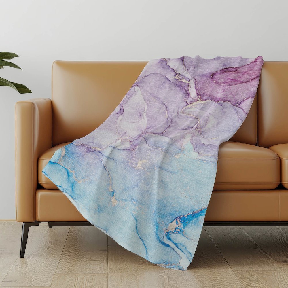 Premium Machine Washable ASB516 Purple 50" x 70" Sherpa Throw Blanket. Picture 5
