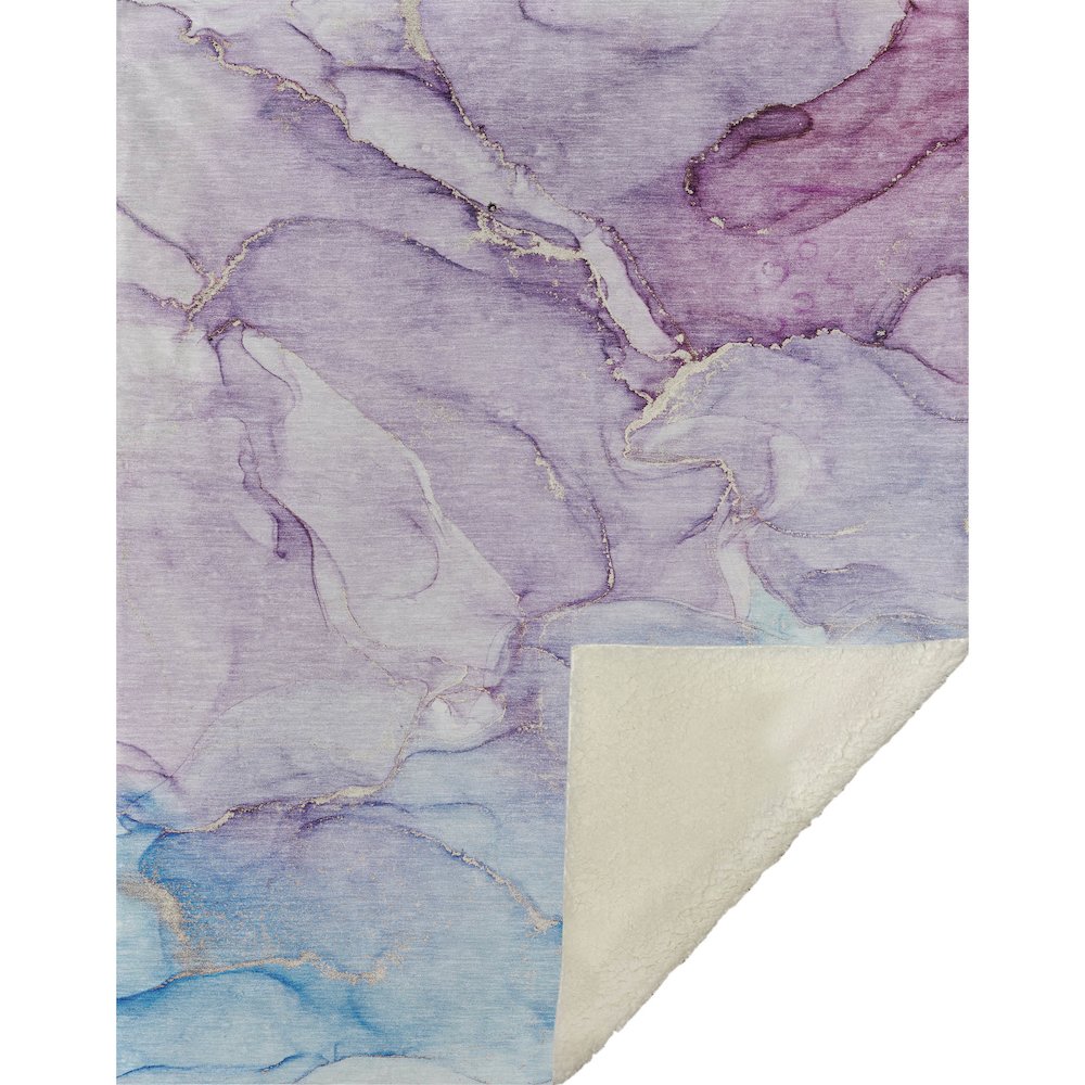 Premium Machine Washable ASB516 Purple 50" x 70" Sherpa Throw Blanket. Picture 1