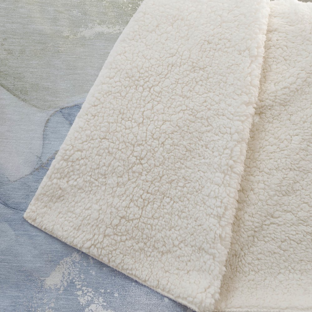 Premium Machine Washable ASB517 Blue 50" x 70" Sherpa Throw Blanket. Picture 2