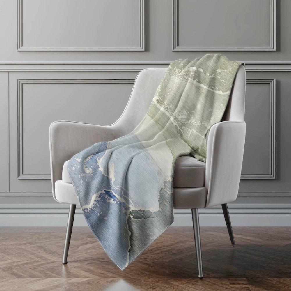 Premium Machine Washable ASB517 Blue 50" x 70" Sherpa Throw Blanket. Picture 4