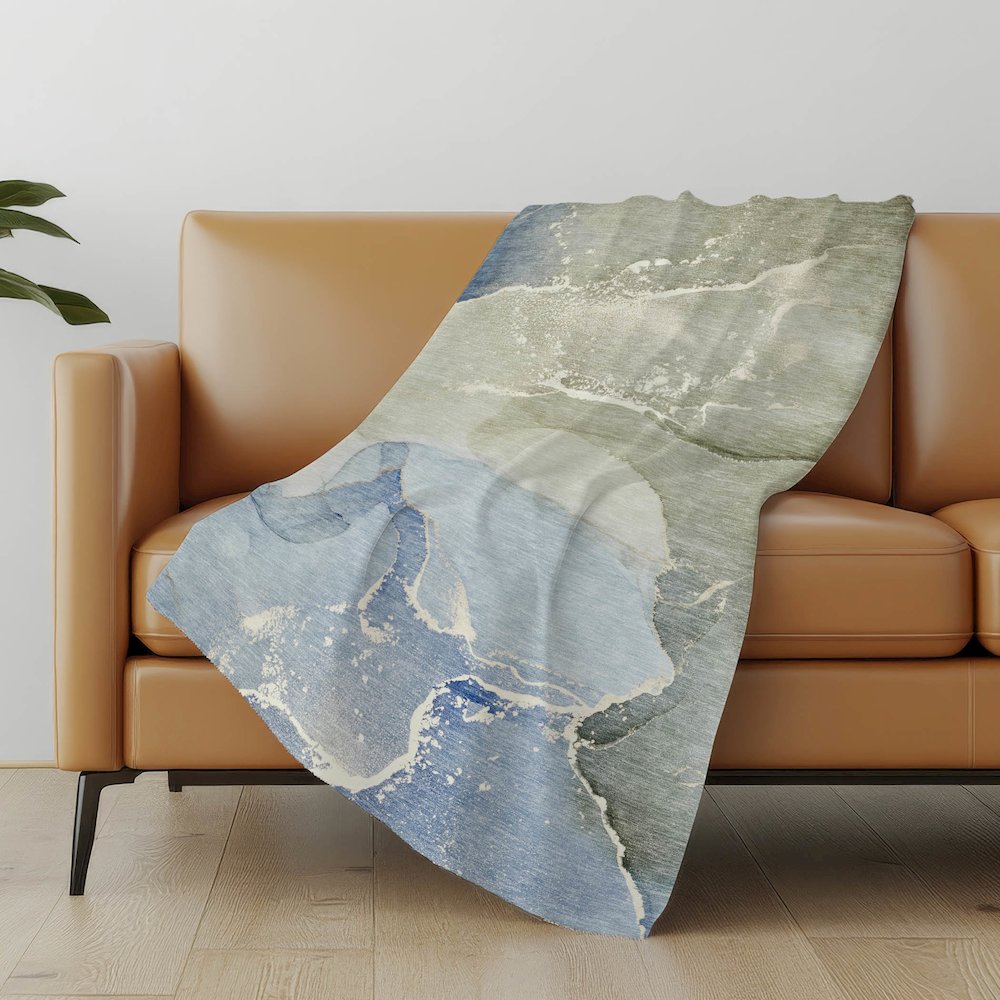 Premium Machine Washable ASB517 Blue 50" x 70" Sherpa Throw Blanket. Picture 5
