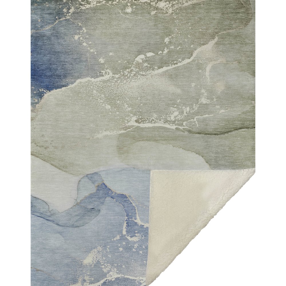 Premium Machine Washable ASB517 Blue 50" x 70" Sherpa Throw Blanket. Picture 1
