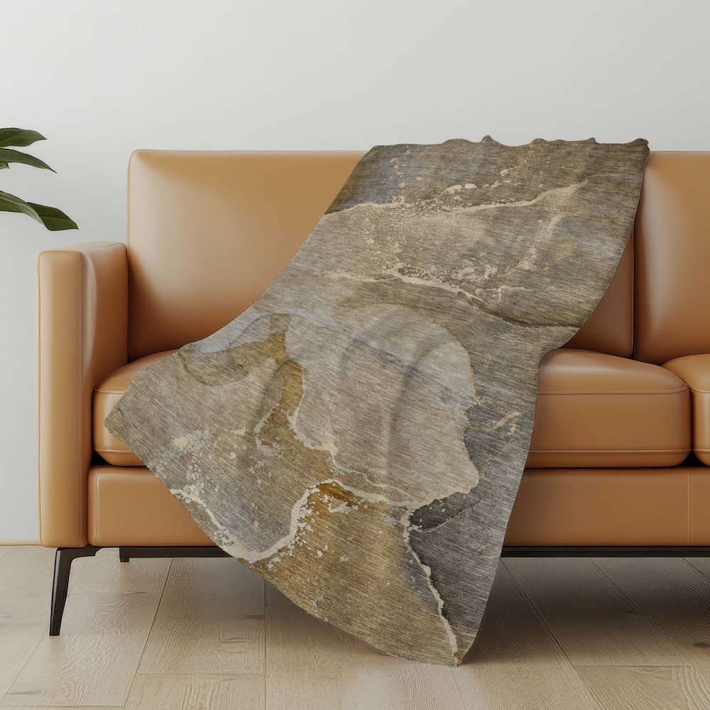 Premium Machine Washable ASB517 Brown 50" x 70" Sherpa Throw Blanket. Picture 5