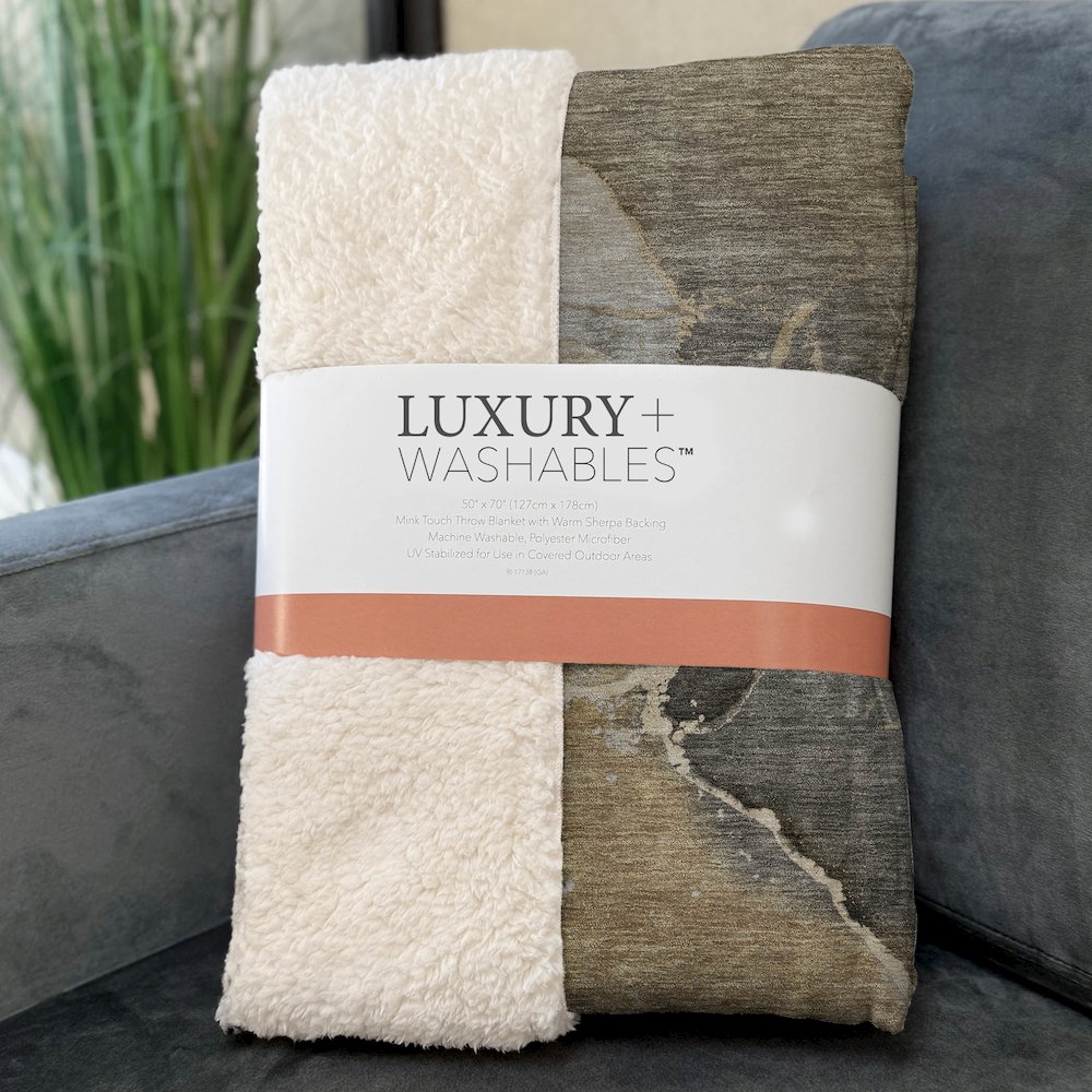 Premium Machine Washable ASB517 Brown 50" x 70" Sherpa Throw Blanket. Picture 3