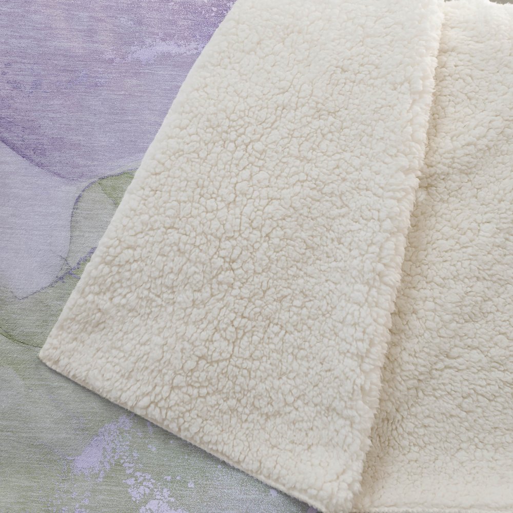 Premium Machine Washable ASB517 Purple 50" x 70" Sherpa Throw Blanket. Picture 2