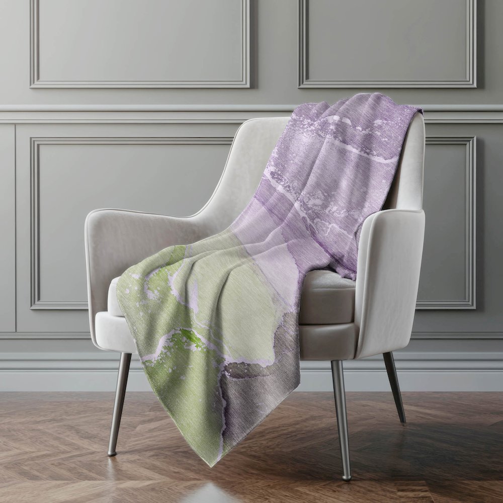 Premium Machine Washable ASB517 Purple 50" x 70" Sherpa Throw Blanket. Picture 4