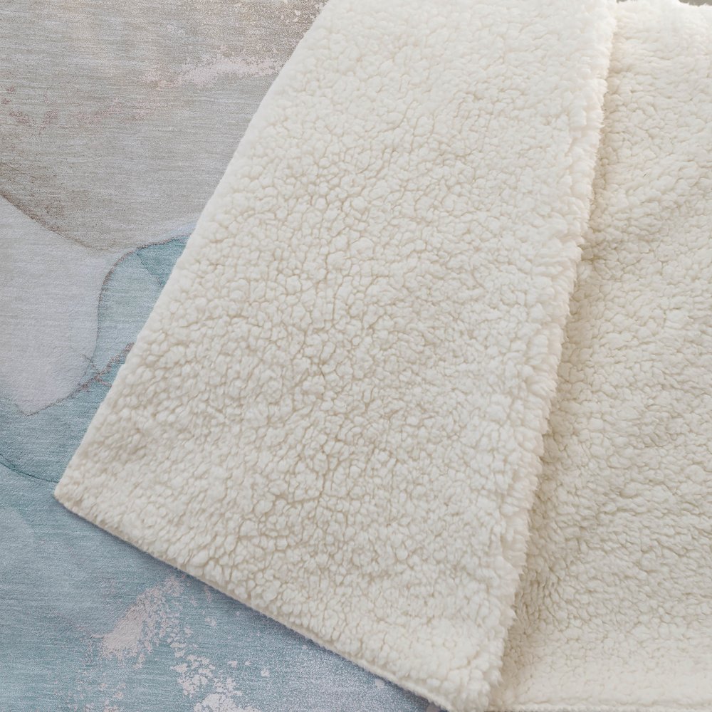 Premium Machine Washable ASB517 Teal 50" x 70" Sherpa Throw Blanket. Picture 2