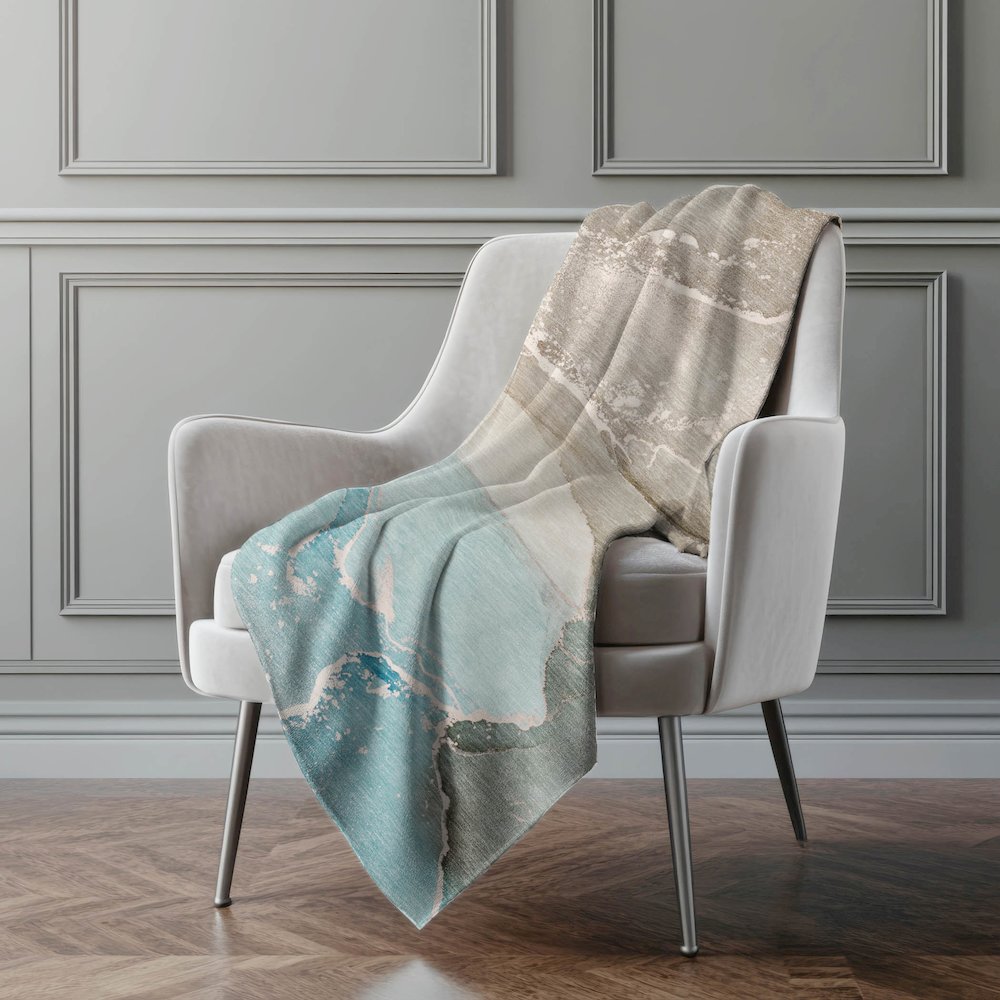 Premium Machine Washable ASB517 Teal 50" x 70" Sherpa Throw Blanket. Picture 4
