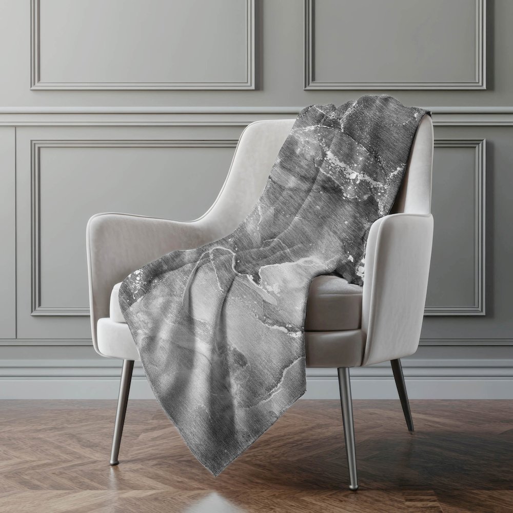 Premium Machine Washable ASB518 Gray 50" x 70" Sherpa Throw Blanket. Picture 4