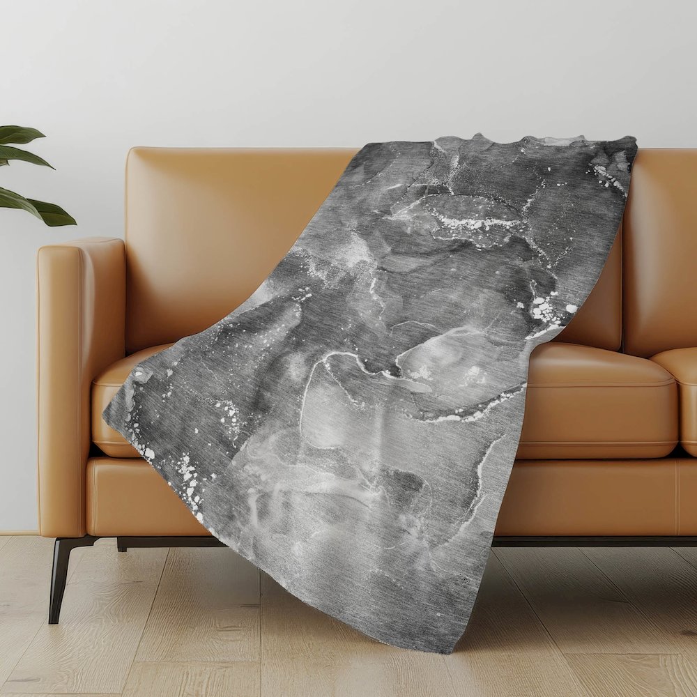 Premium Machine Washable ASB518 Gray 50" x 70" Sherpa Throw Blanket. Picture 5