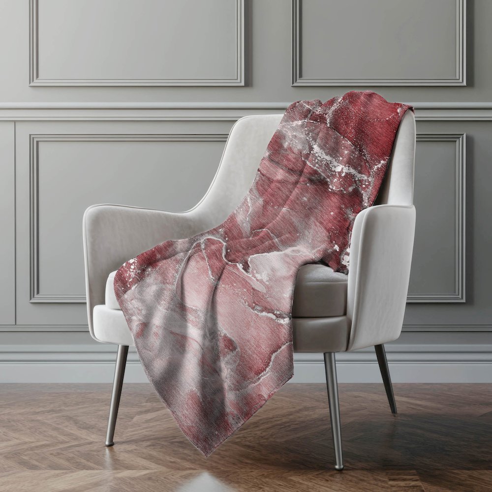 Premium Machine Washable ASB518 Merlot 50" x 70" Sherpa Throw Blanket. Picture 4